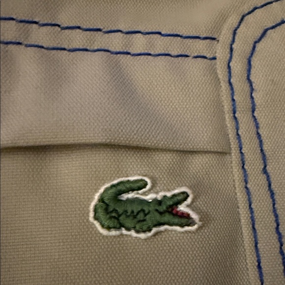 Lacoste Light Beige Nylon Tote with Brown Leather Handles - Picture 9 of 16